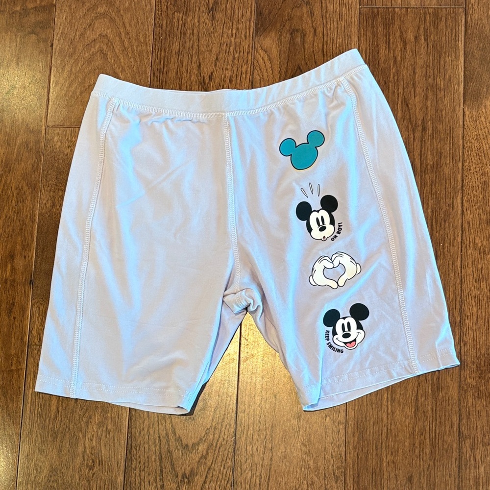 Disney Mickey Mouse Purple Graphic Bike Shorts